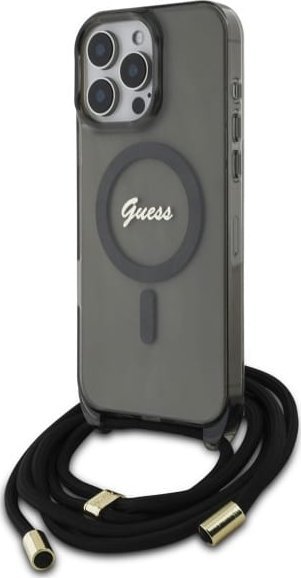 Guess Guess GUHMP16LHCTSGNSK iPhone 16 Pro 6.3" czarny/black hardcase Crossbody Cord Script MagSafe