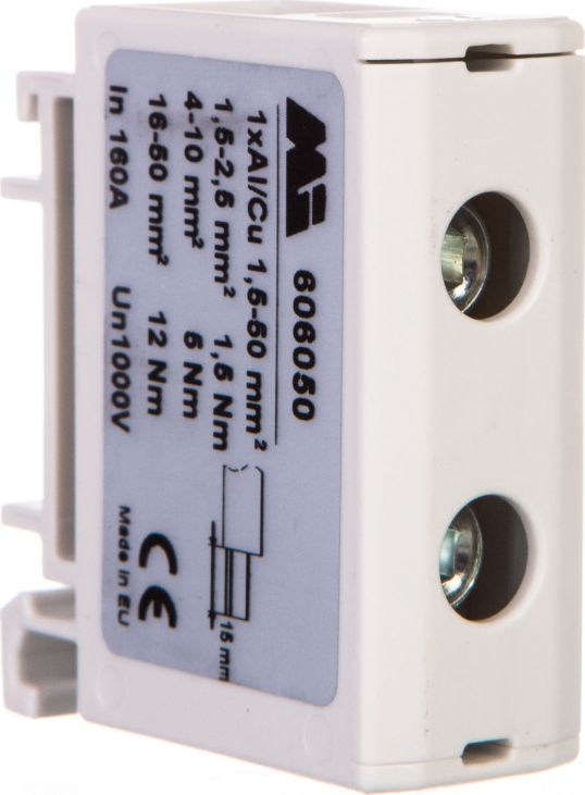 EM Group Złączka szynowa 1-torowa 1,5-50mm2 szara EURO OTL 50 1xAl/Cu 606050 - 606050