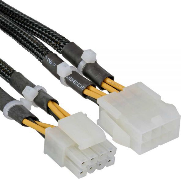 InLine ATX/EPS 8-pin - ATX/EPS 8-pin, 0.3m, Czarny (26630A)