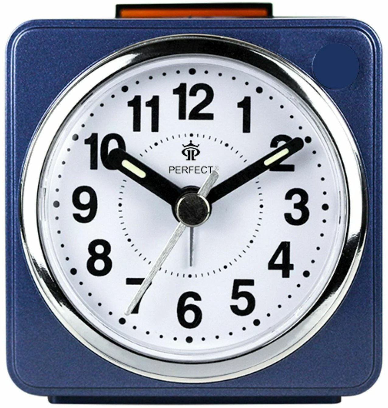 Budzik Perfect BB06602 niebieski mały 6,5 cm .