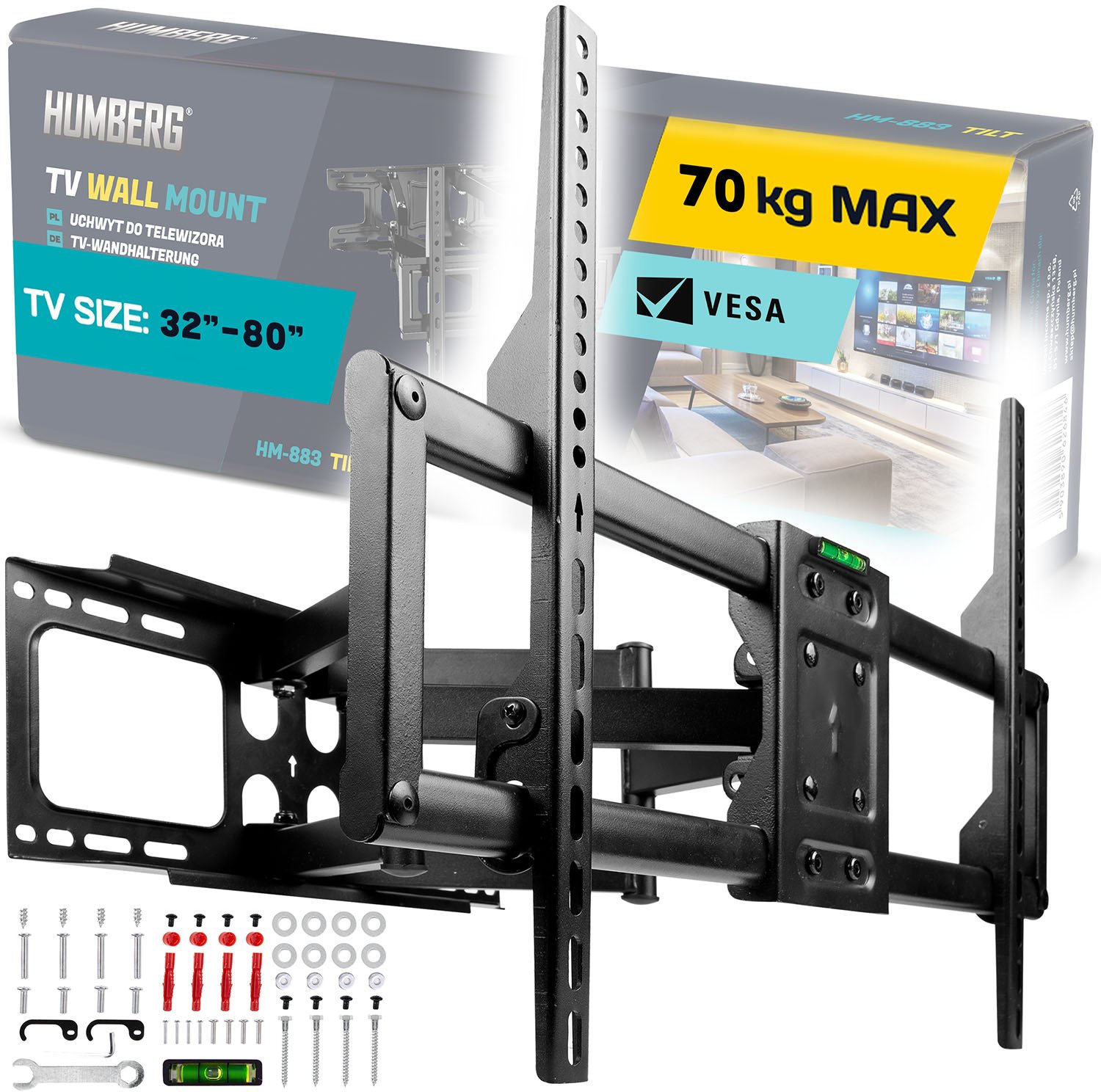 Uchwyt do telewizora 32-80 cali Humberg 70 kg