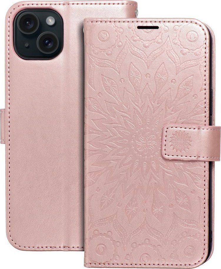 OEM Kabura MEZZO Book do IPHONE 15 Plus mandala złoty róż