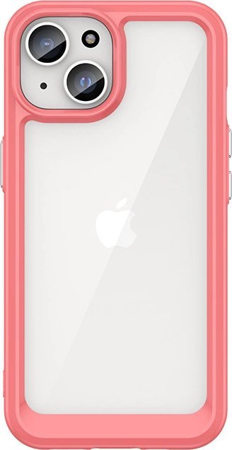 Hurtel Wzmocnione etui Outer Space z elastyczną ramką do iPhone 15 - czerwone