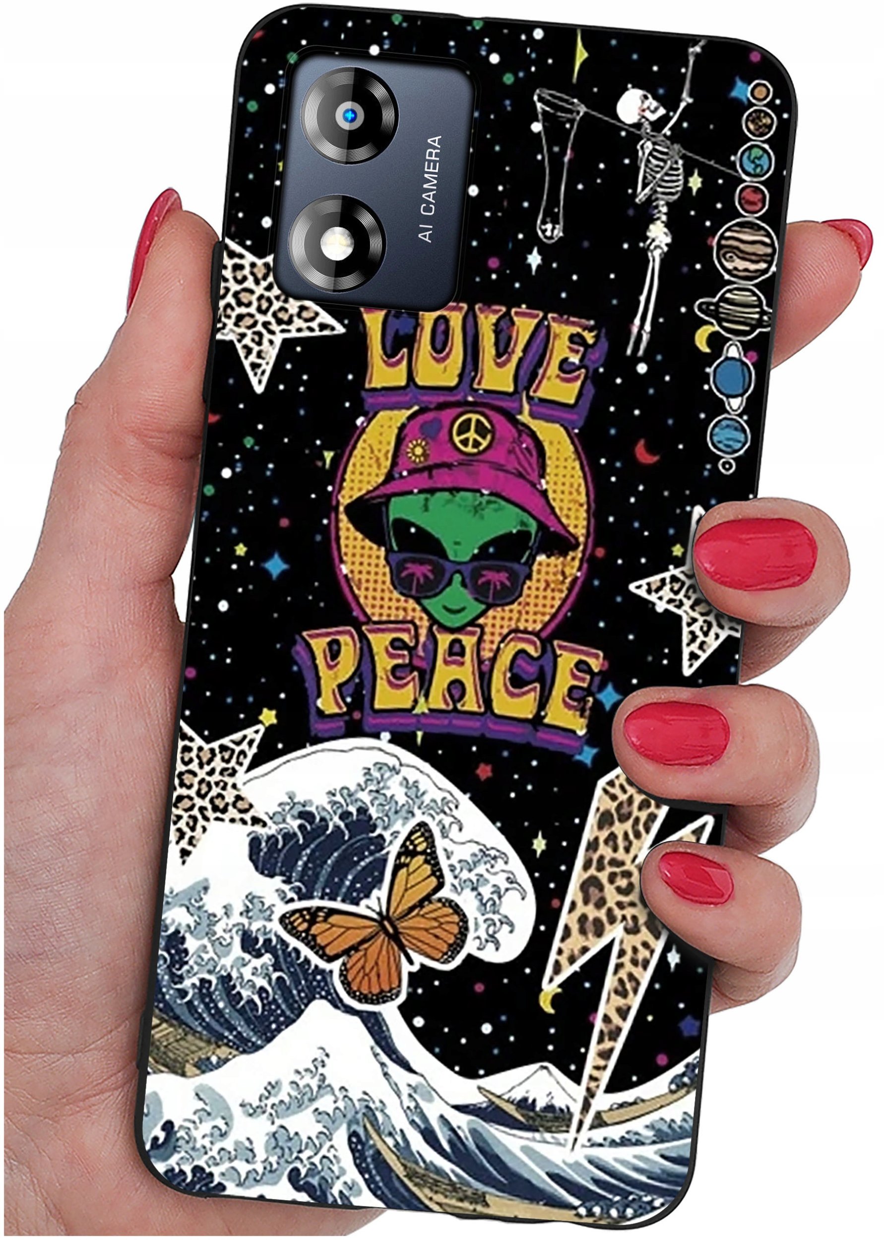 Etui do Motorola Moto E13 WZORY |SILIKONOWE MATT CASE + SZKŁO 9H