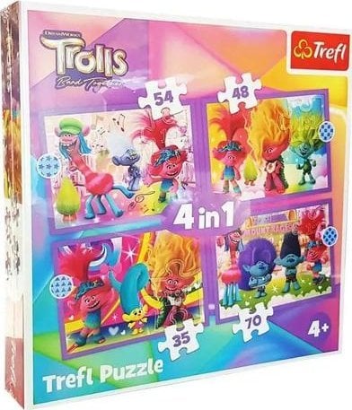 Trefl Puzzle 4w1 Trefliki na wakacjach - łącznie 207 elementów (34623)
