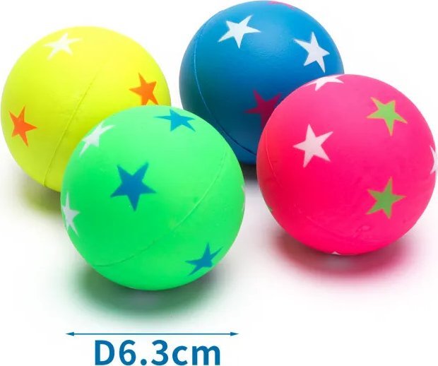Nobleza Fluorescencyjna kulka w duże gwiazdki z gumowej pianki Fluorescencyjna kulka w duże gwiazdki z gumowej pianki