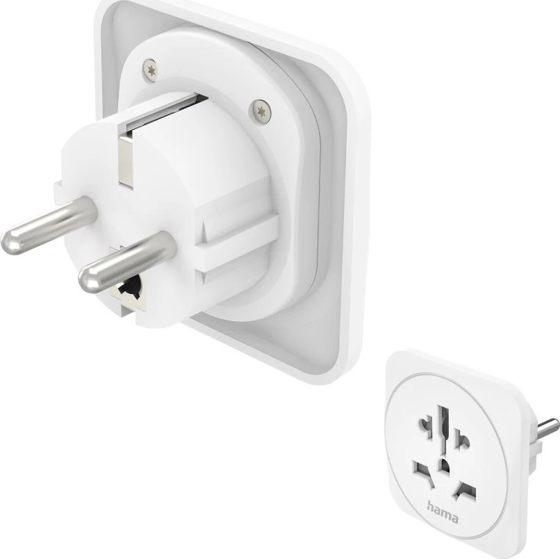 Hama Adapter Podróżny Gniazdo Uniwersalne -> Wtyk EU Biały