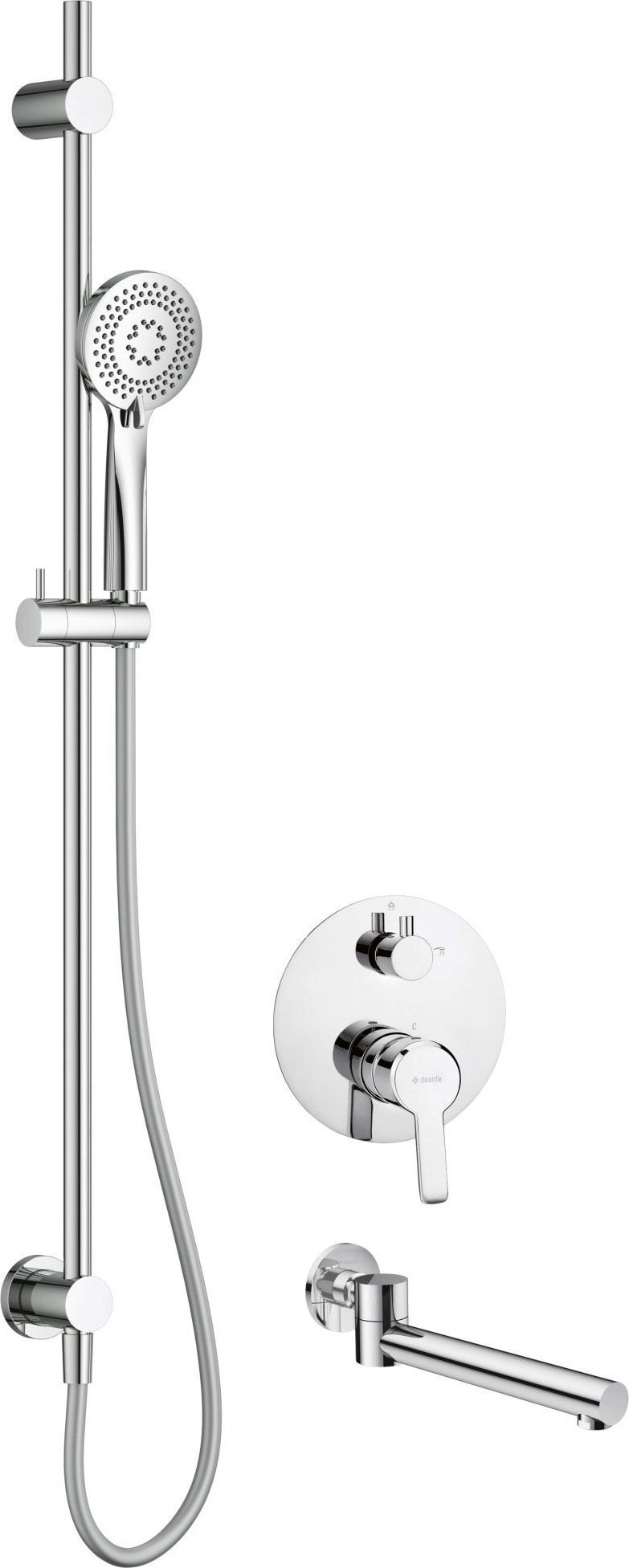 Zestaw prysznicowy Deante Zestaw prysznicowy podtynkowy z wylewką wannową