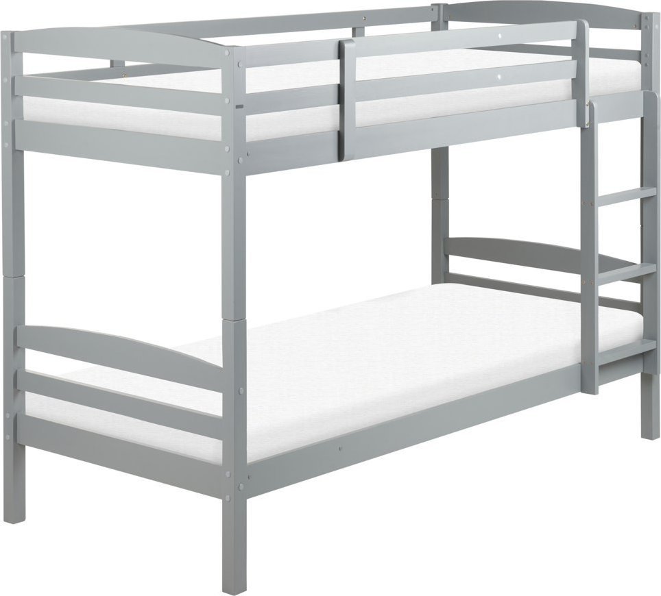 Beliani Łóżko piętrowe drewniane 90 x 200 cm szare REGAT