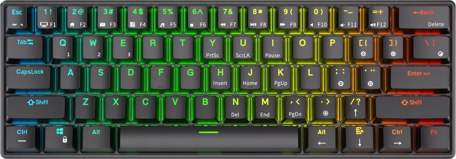 Klawiatura Royal Kludge Klawiatura mechaniczna Royal Kludge RK61 RGB, brown switch (czarna)