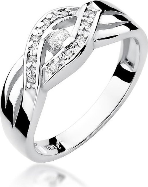 Best Diamonds złoty pierścionek z brylantem 0.10ct 13
