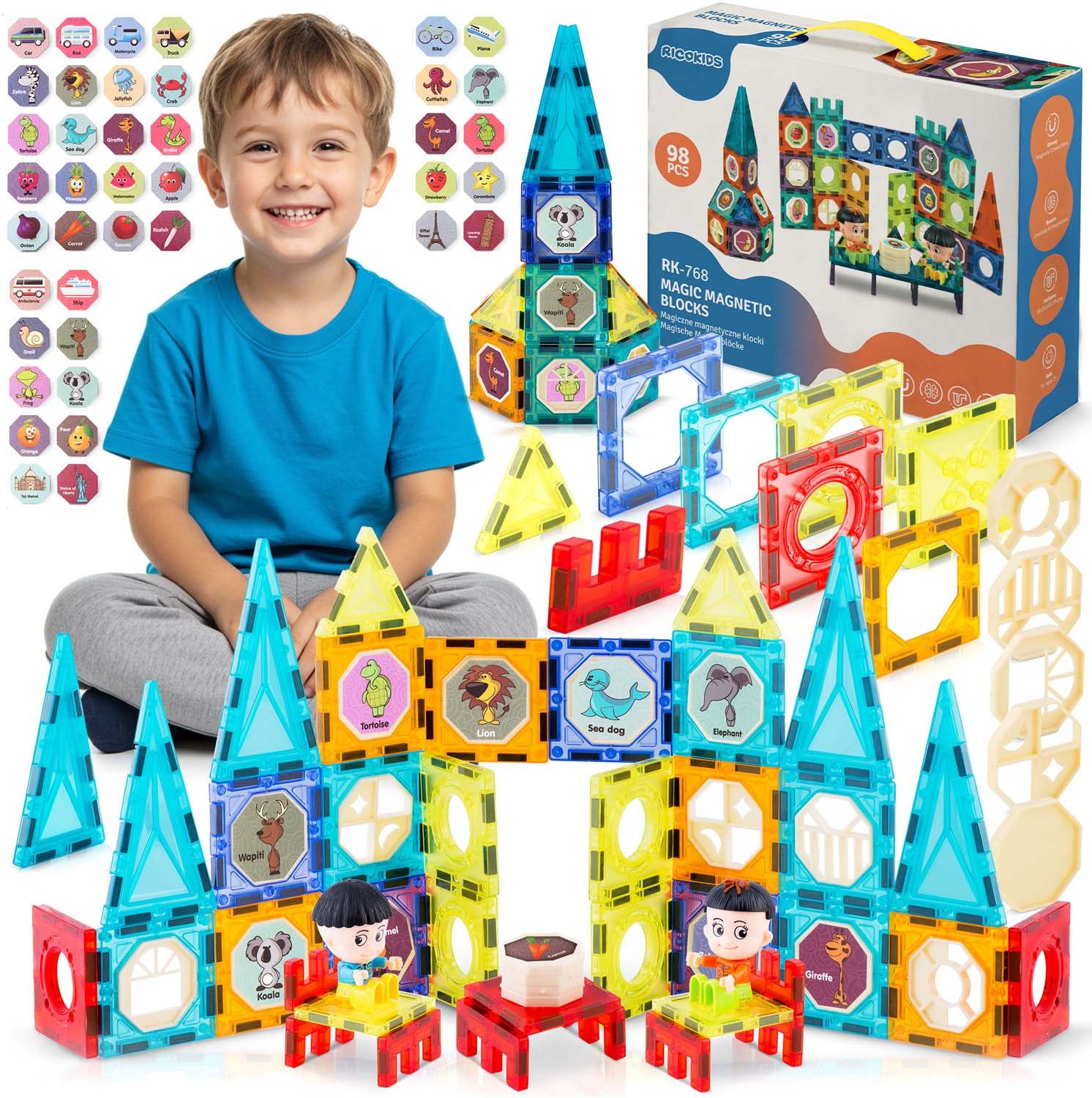 Ricokids Klocki magnetyczne Wieża RK-768 Ricokids