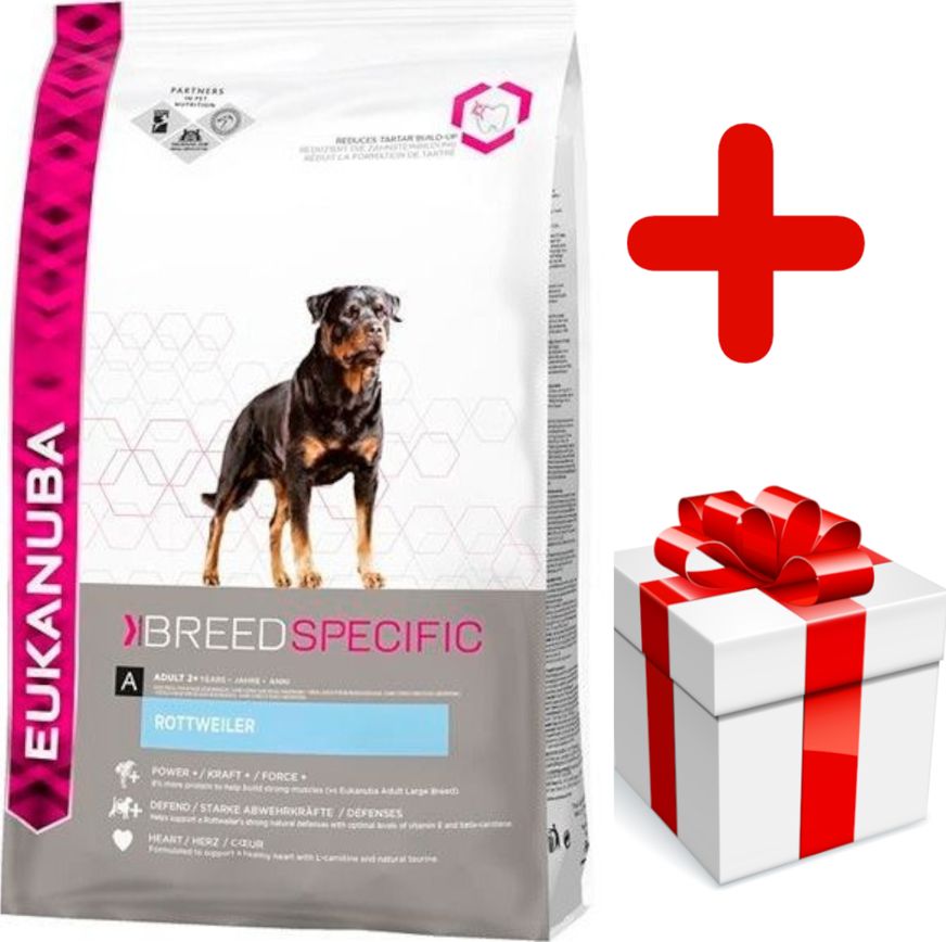 Eukanuba Eukanuba adult rottweiler 12kg +niespodzianka dla psa GRATIS!