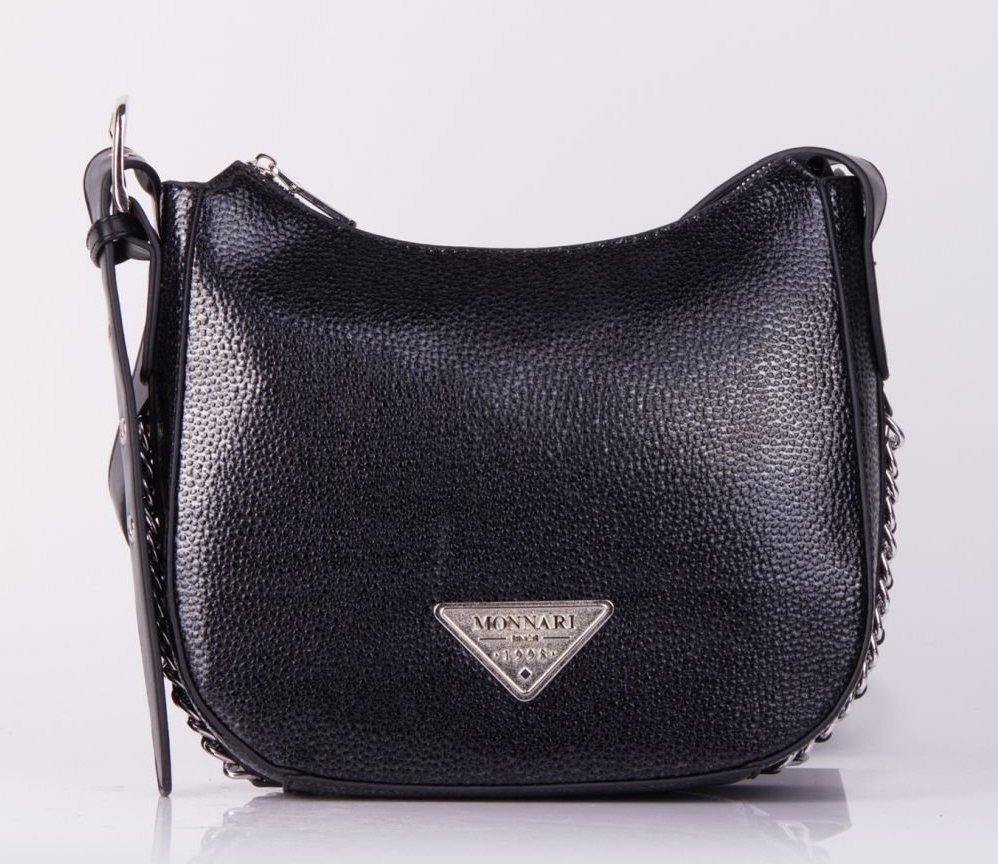 Monnari Torebka damska Monnari listonoszka z ozdobnymi łańcuchami czarna