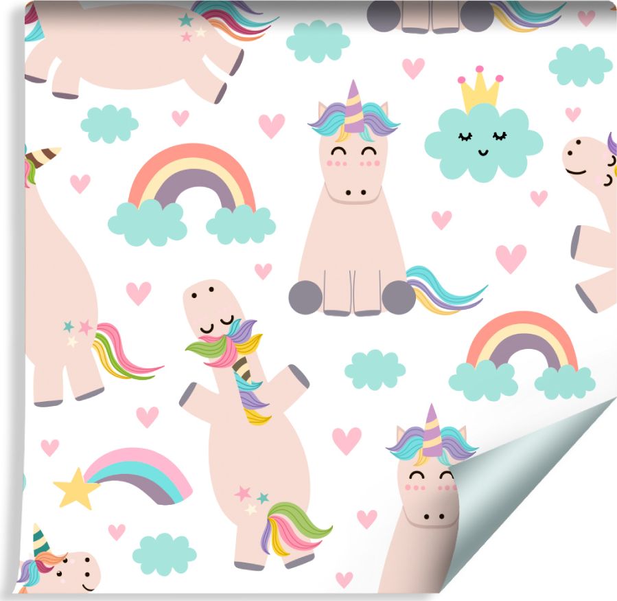 Muralo Tapeta Dla Dzieci - Jednorożce i Tęcza