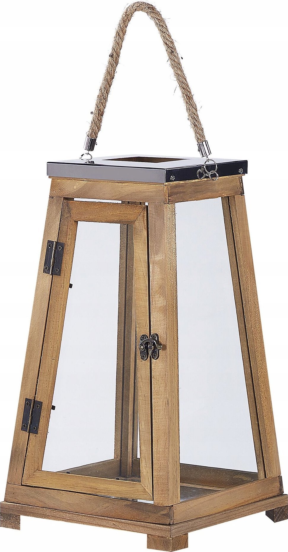 Beliani Lampion drewniany 39 cm brązowy PULAU!