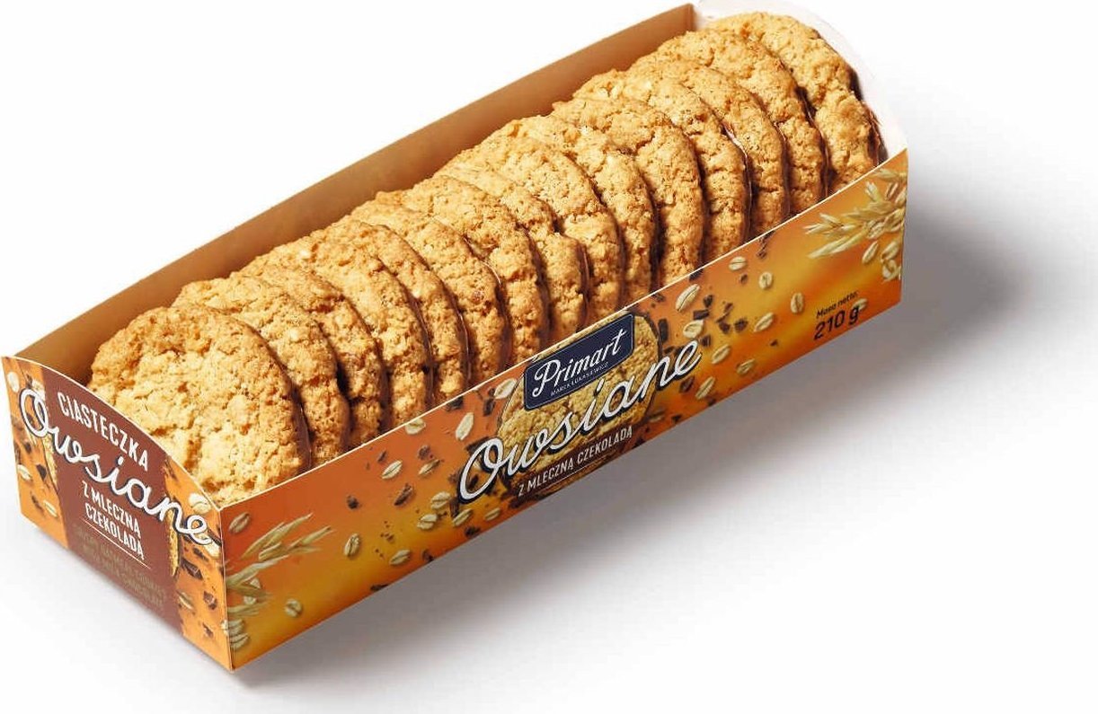 PRIMART Ciastka Owsiane w czekoladzie mlecznej Primart 210g