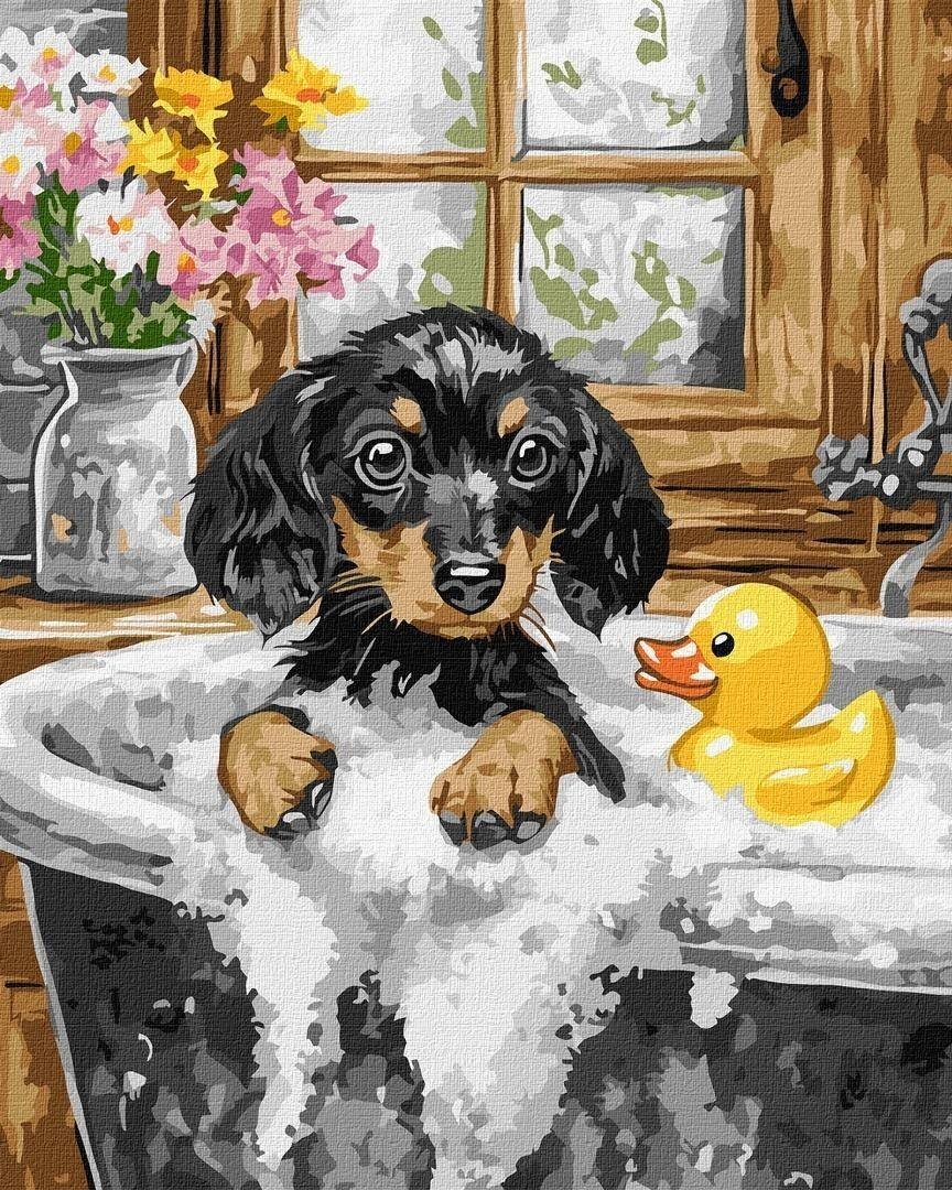 Malowanie po numerach - Dzień kąpieli 40x50cm