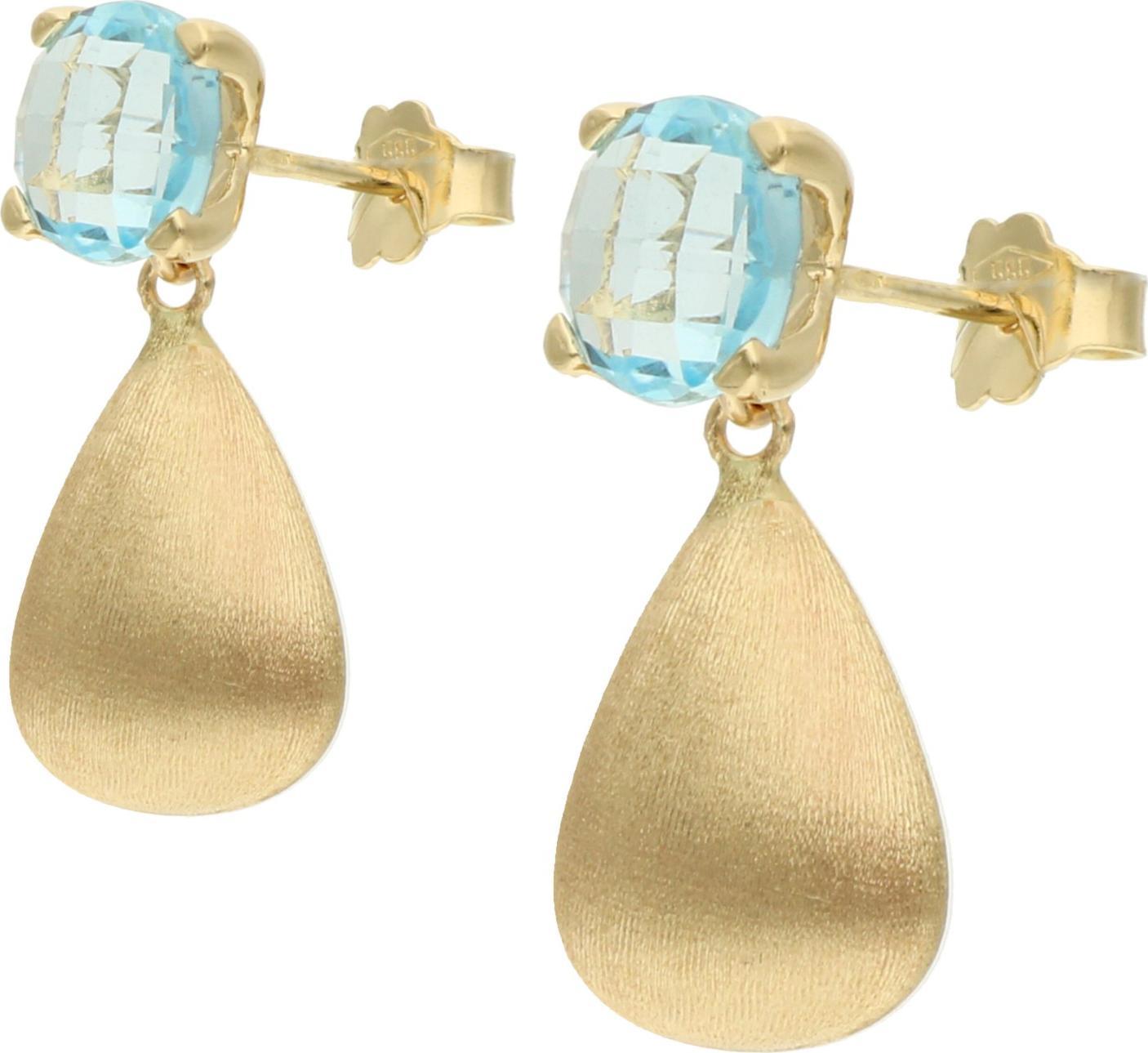 Rosanto Złote kolczyki z niebieskim topazem 585 14k