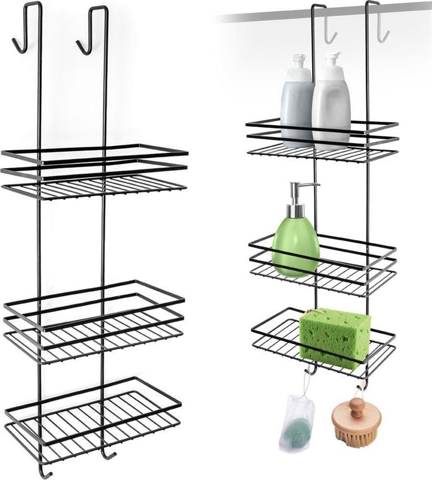 Koszyk prysznicowy Vilde prostokątny czarny (5907610289403)