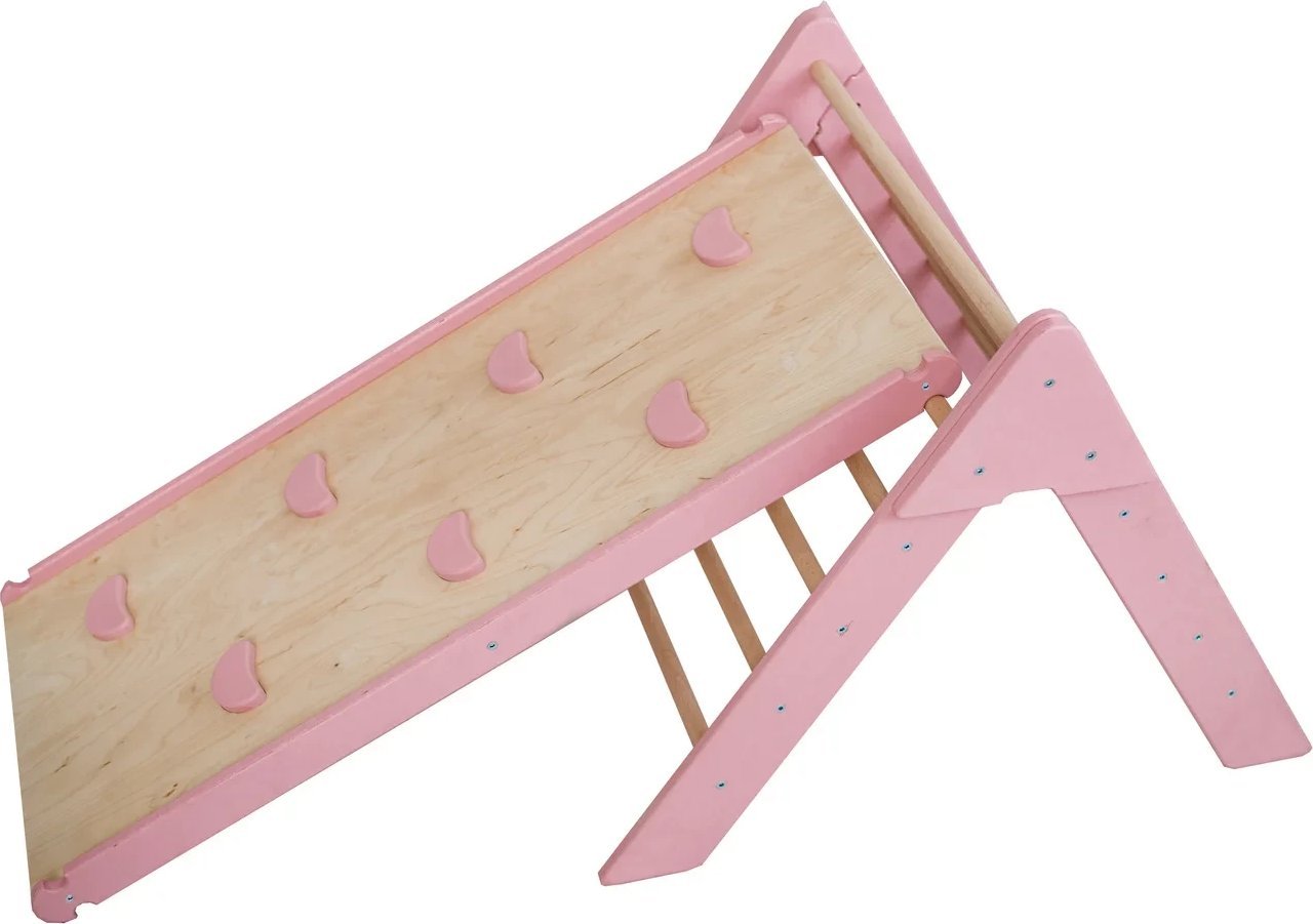 Małpiszon Domowy plac zabaw trójkąt Pikler Montessori różowy Moon LunaToys