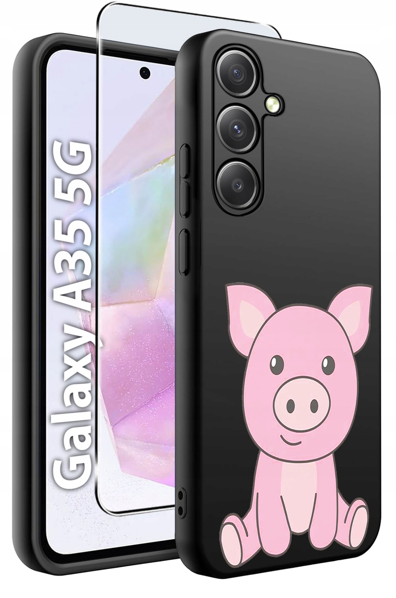 ETUI do Samsung A35 5G WZORY | SILIKONOWE MATT CASE + SZKŁO HARTOWANE 9H