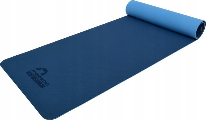 Mata do ćwiczeń Majestic Sport YOGA 183x61x0,6 cm niebieska
