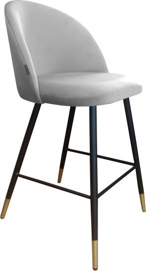 Atos Hoker CLAUDINE VELVET GOLD jasno szary na czarnych metalowych nogach ATOS