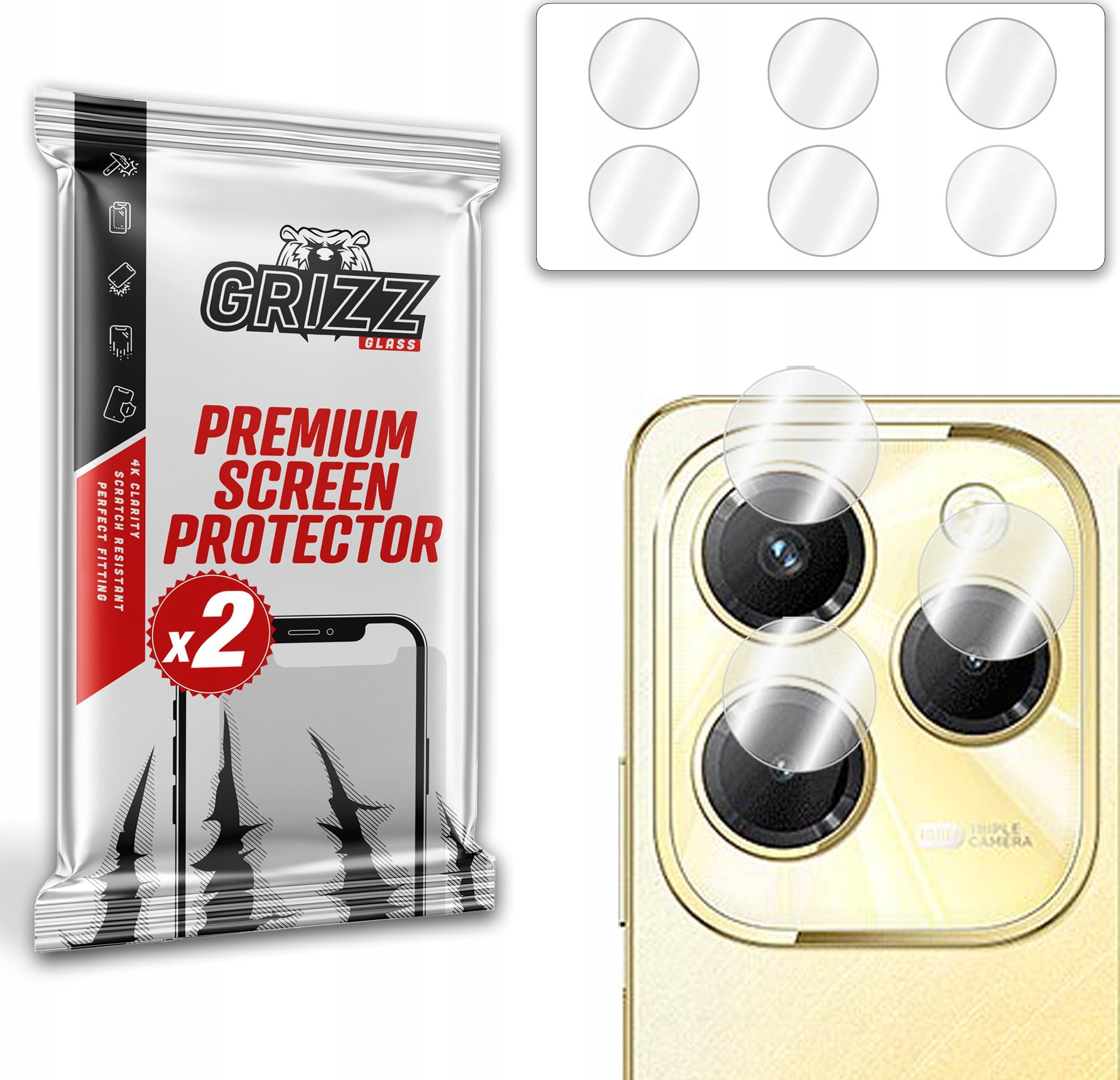 GrizzGlass Szkło na aparat GrizzGlass HybridGlass Camera do Infinix Hot 40