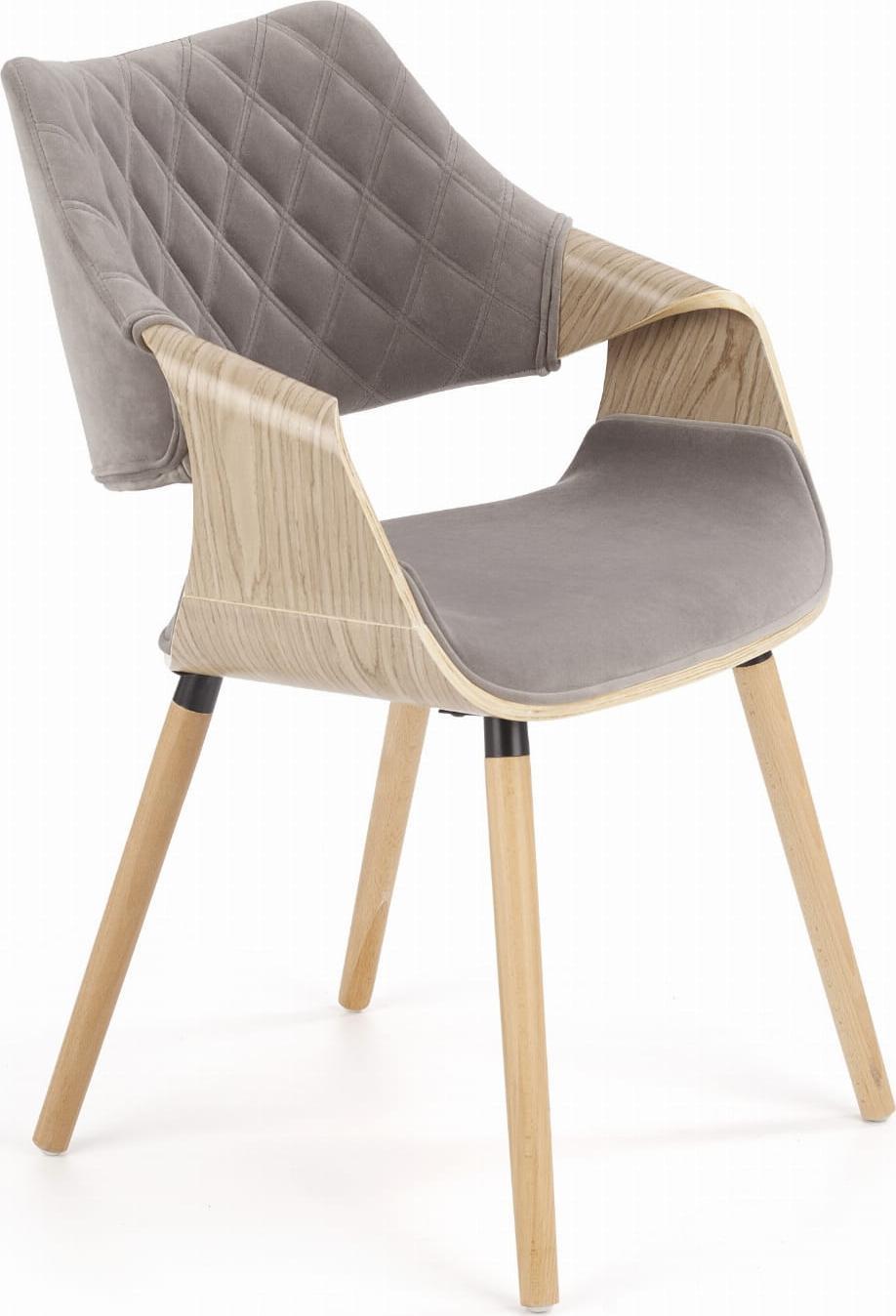 Halmar WNĘTRZARSKIE K396 krzesło jasny dąb / popielaty (1p=1szt)