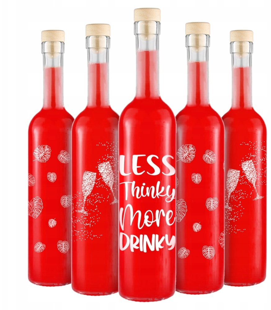 5x BUTELKA FUTURA 500 ml Z NADRUKIEM OZDOBNA NA PREZENT NALEWKI LIKIER