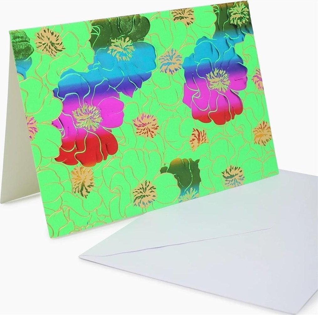 Fresh Karnet B6 YG-20-G106 złocony Kwiaty seledyn