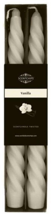 Świeca stołowa zakręcona o zapachu Vanilla 2szt