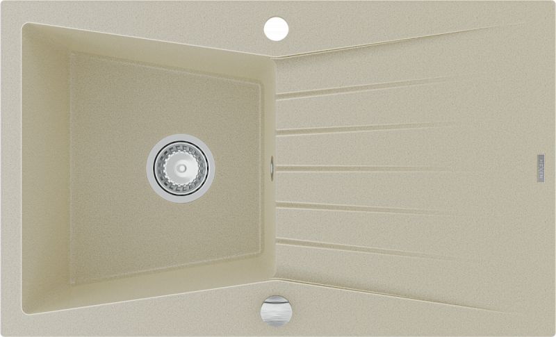Zlewozmywak Mexen Cesar granitowy 1-komorowy z ociekaczem 775 x 470 mm, beżowy - 6514771010-69