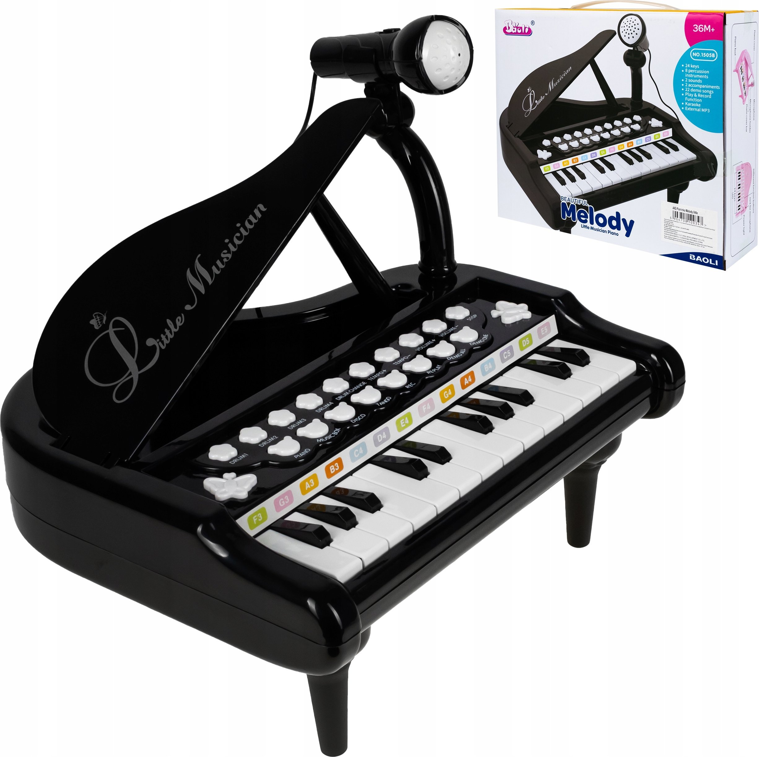 Pianino Multimedialne Fortepian Dla Dzieci Organy Mikrofon Karaoke Mp3