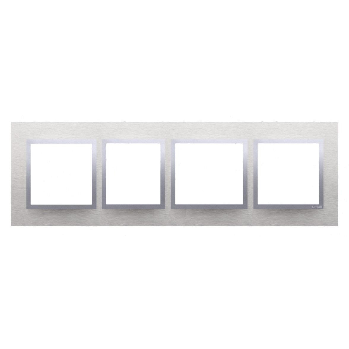 Kontakt-Simon Ramka poczwórna SIMON54 NATURE metalowa inox klasyczny - DRN4/77
