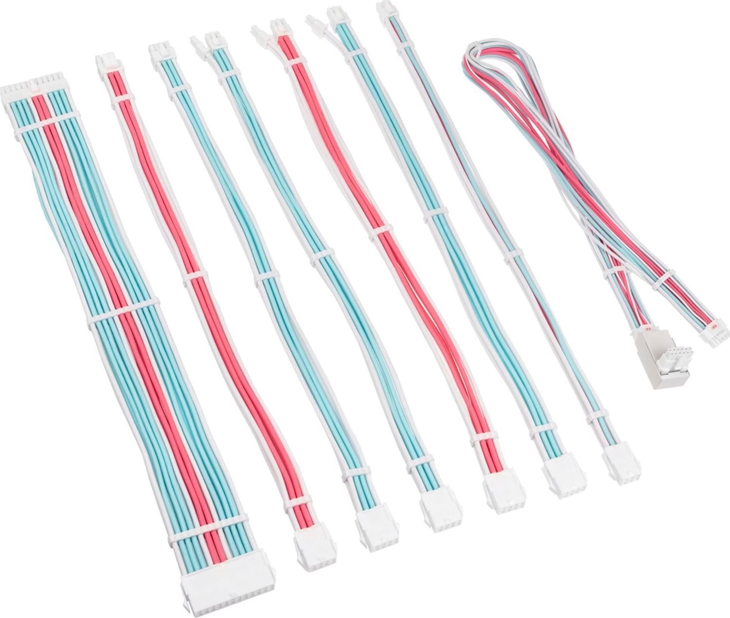 Kolink Kolink Core Pro Braided Cable Extension Kit 12V-2x6 Type 2 - Brilliant White/Neon Blue/Pure Pink