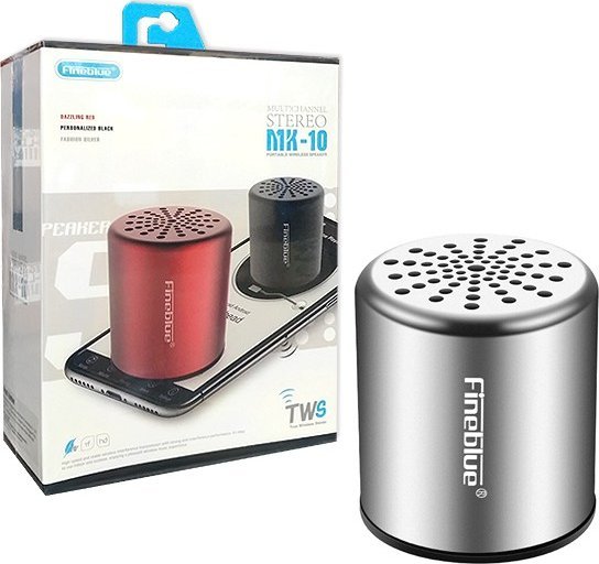 Głośnik Vega GŁOŚNIK BLUETOOTH SPEAKER FINEBLUE MK-10 SREBRNY ALUMINIOWA OBUDOWA>