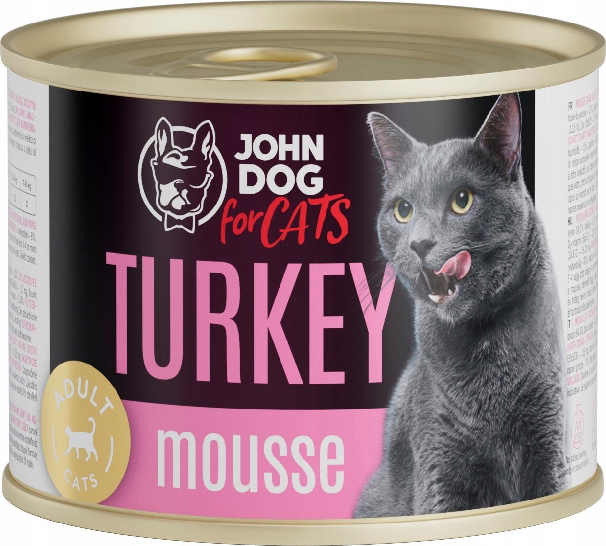 John Dog JD for CATS Indyk dla dorosłych w musie puszka KARMA MOKRA 200g*12