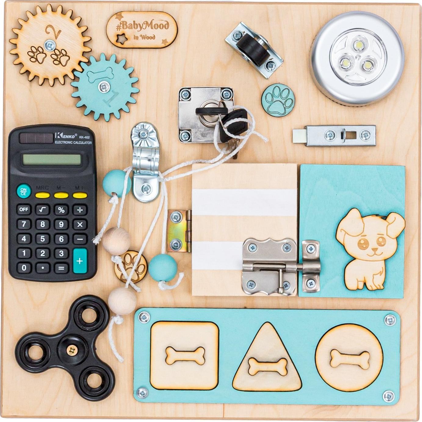 Tablica Sensoryczna Manipulacyjna 30x30 cm Miętowa