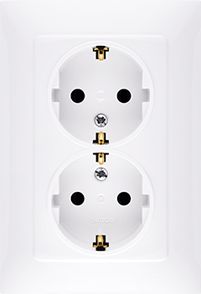 Kontakt-Simon Gniazdo wtyczkowe Simon 10 podwójne z uziemieniem schuko biały (CGSZ2/11)