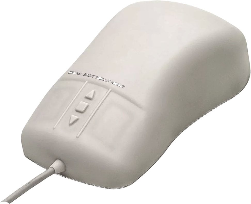 Mysz Gett GETT InduMouse Pro Silikon Maus Scroll Laser Track-On-Glass-Funktion IP68 wasserdicht desinfizierbar laseroptisch USB Farbe: grau