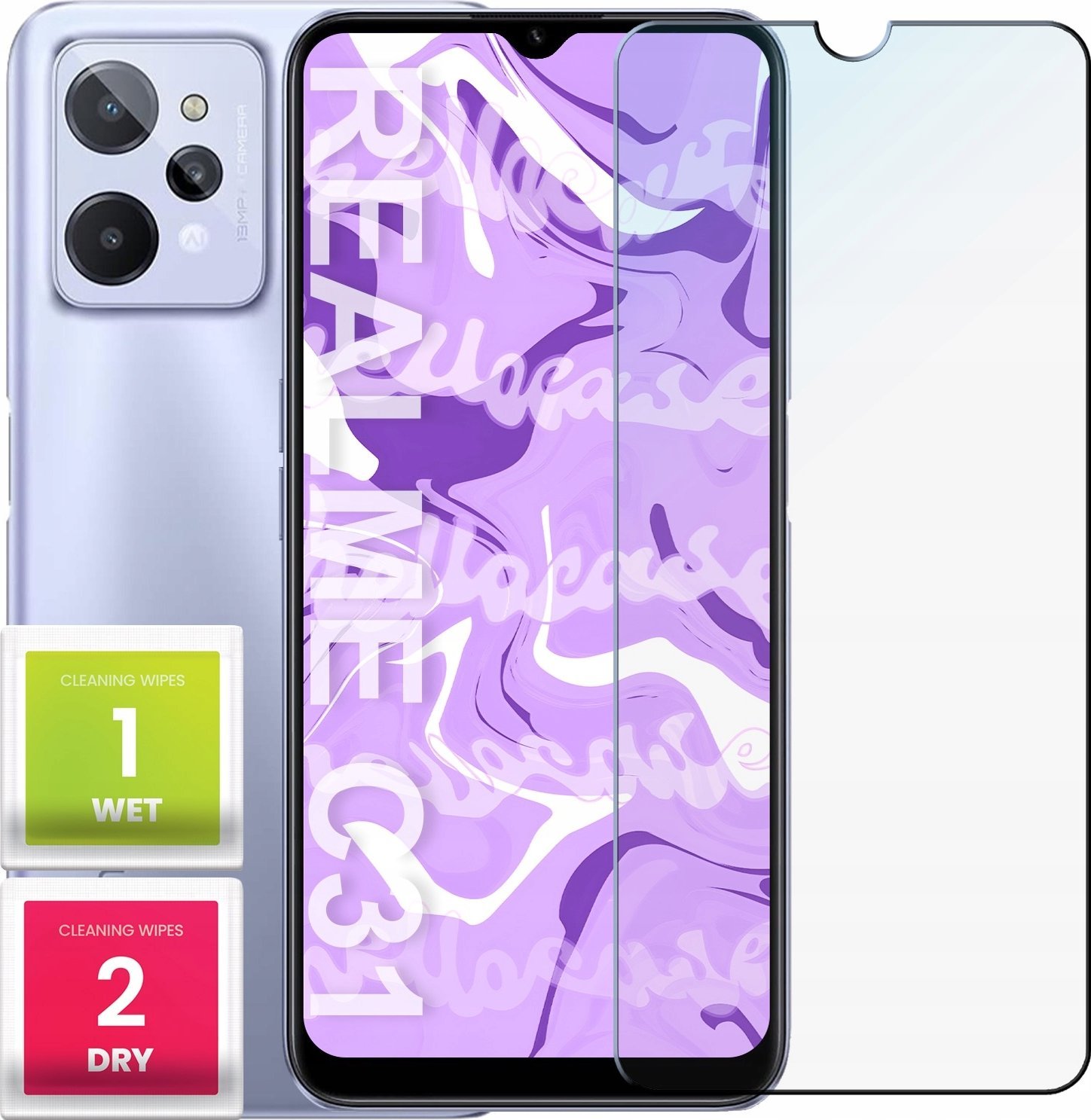 Hello Case Szkło Hartowane do Realme C31 / C53 / C63 (9H, płaskie 2.5D, ochronne)