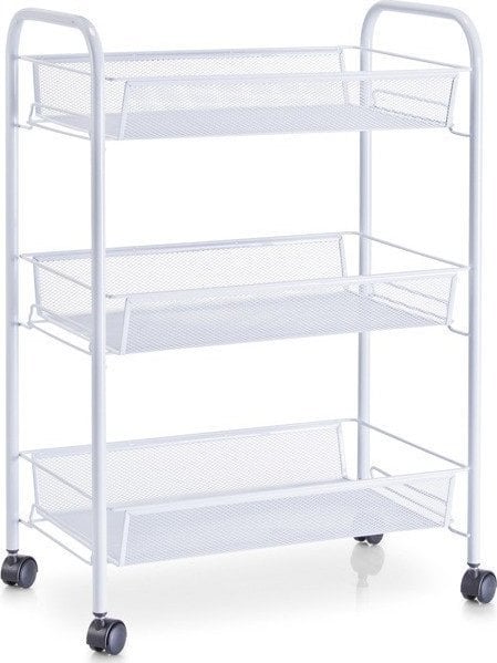 Zeller Wózek łazienkowy, regał na przybory - 3 poziomy, biały, ZELLER