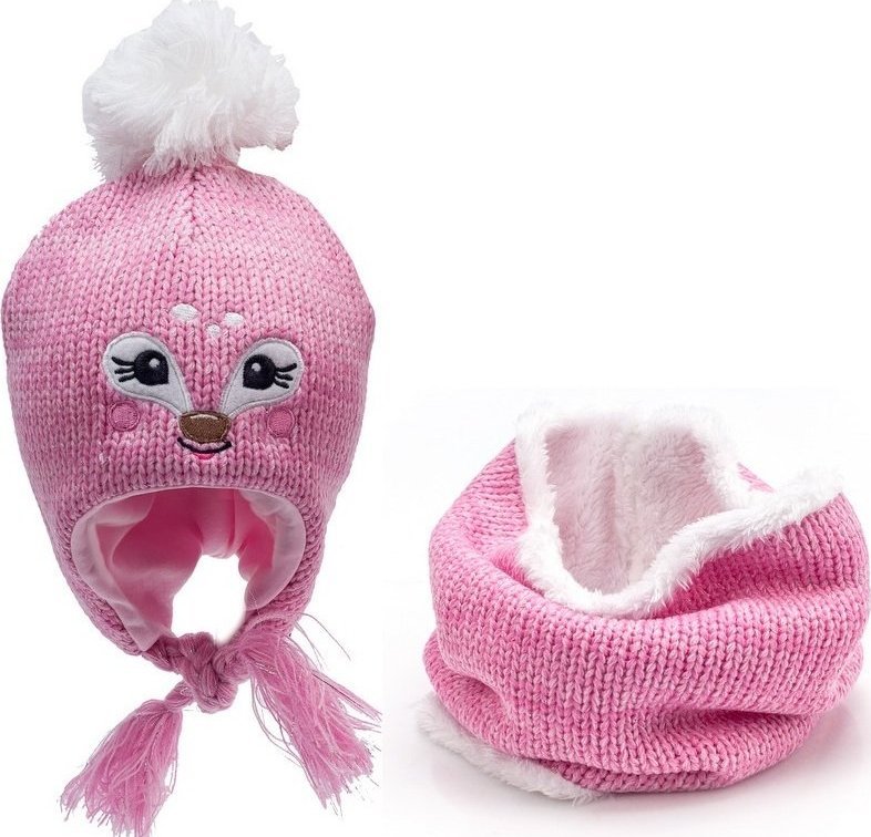 YO CZAPKA I KOMIN KOMPLET ZIMOWY 42-44 DWUWARSTWOWY ANIMAL