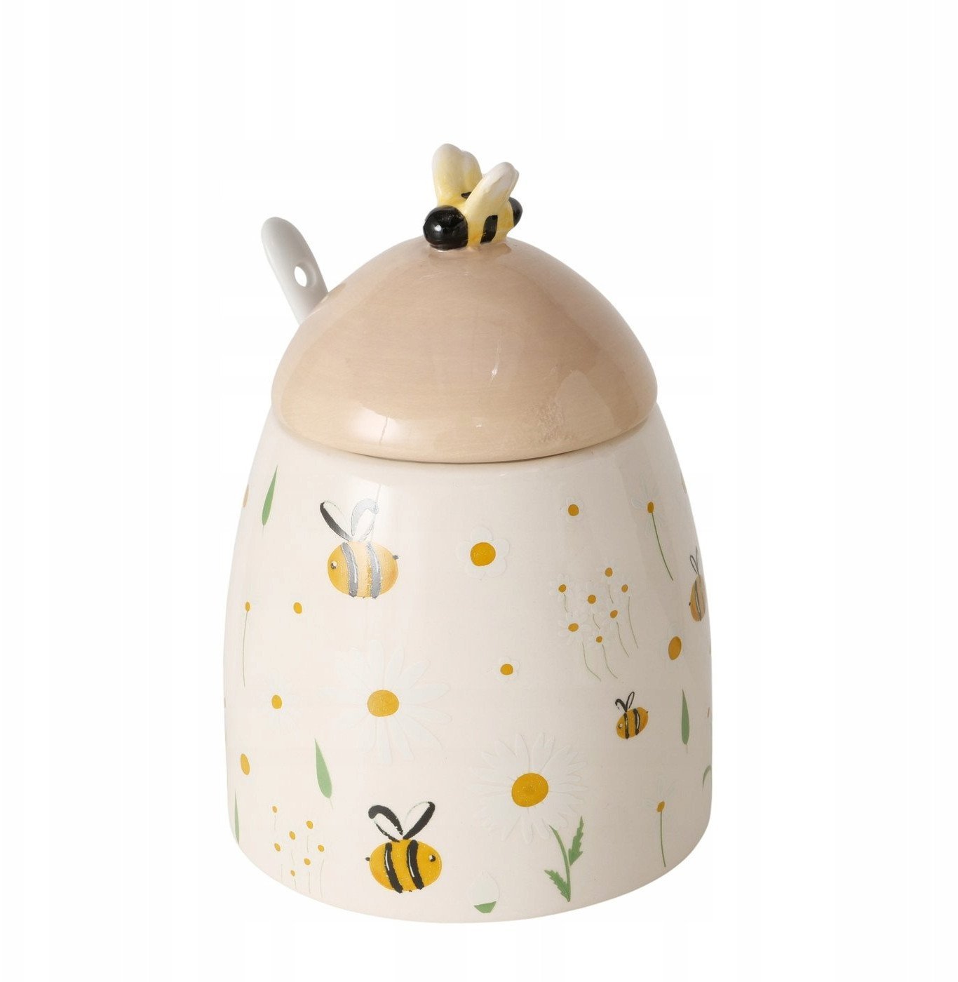 Pojemnik ceramiczny z pokrywką i łyżeczką HONEY, 445 ml