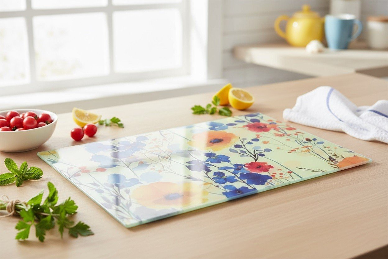 Deska szklana 20x30 cm Aria Kwiaty Polne HTXD0894