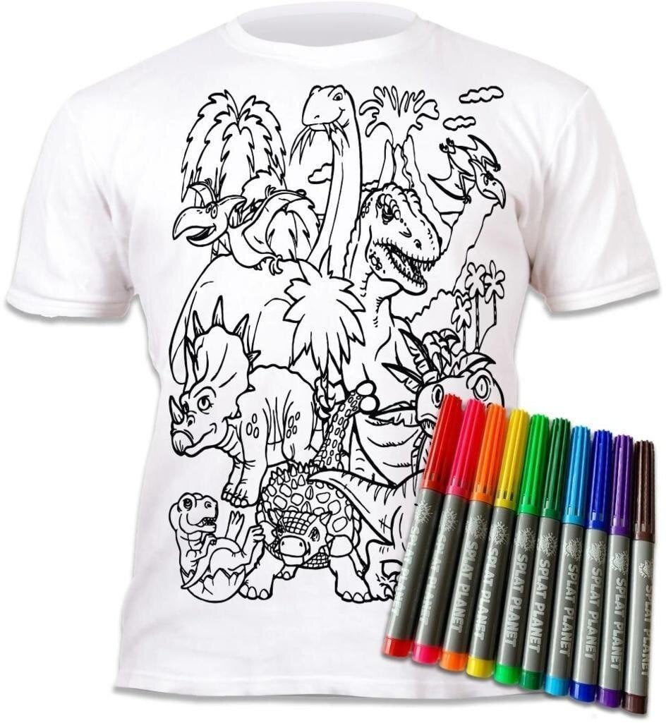 Koszulka do wielokrotnego kolor. Dinozaury 7-8