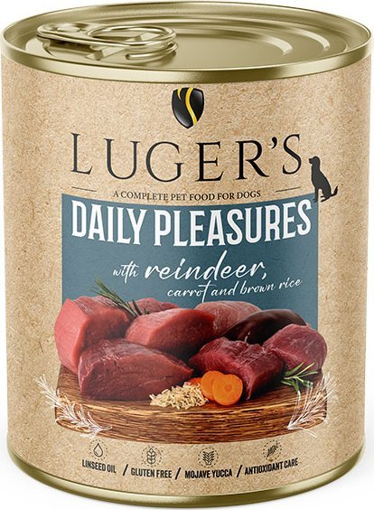 Karma mokra dla psa Luger's Daily Pleasures z reniferem, marchewką i ryżem brązowym 800 g