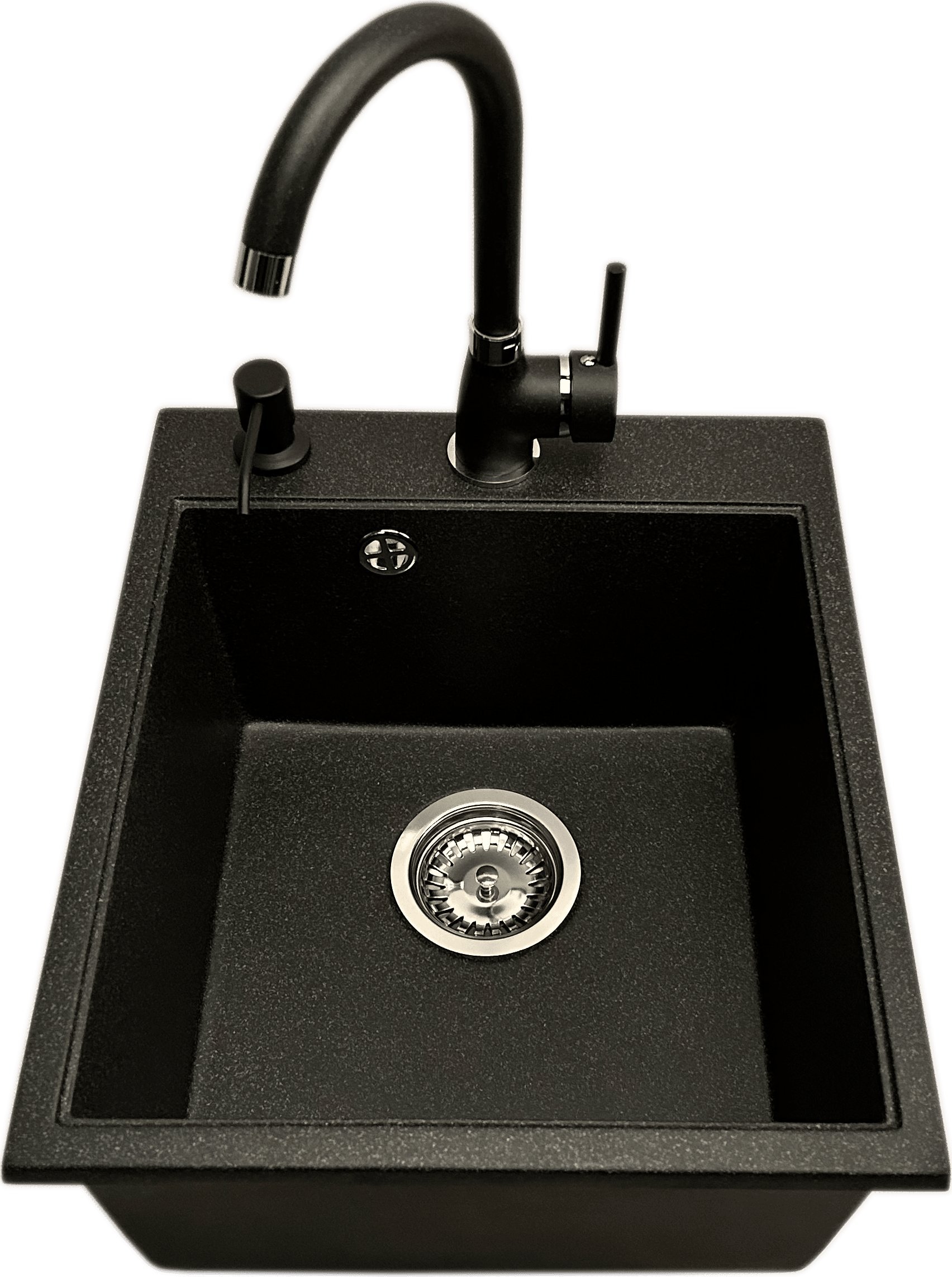 Zlewozmywak PREHNIT Zlewozmywak jednokomorowy COBALT grafit + bateria NOON + dozownik